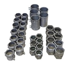 LOT OF 34 EMT COUPLINGS 2", 1-1/2" 1"