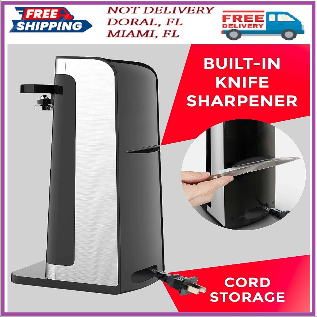 Electric Commercial Can Opener Automatic Smooth Edge Under