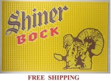 SPOETZL BREWERY SHINER BOCK BEER SPILL MAT BAR MAT XL RUBBER COASTER NEW 18x12