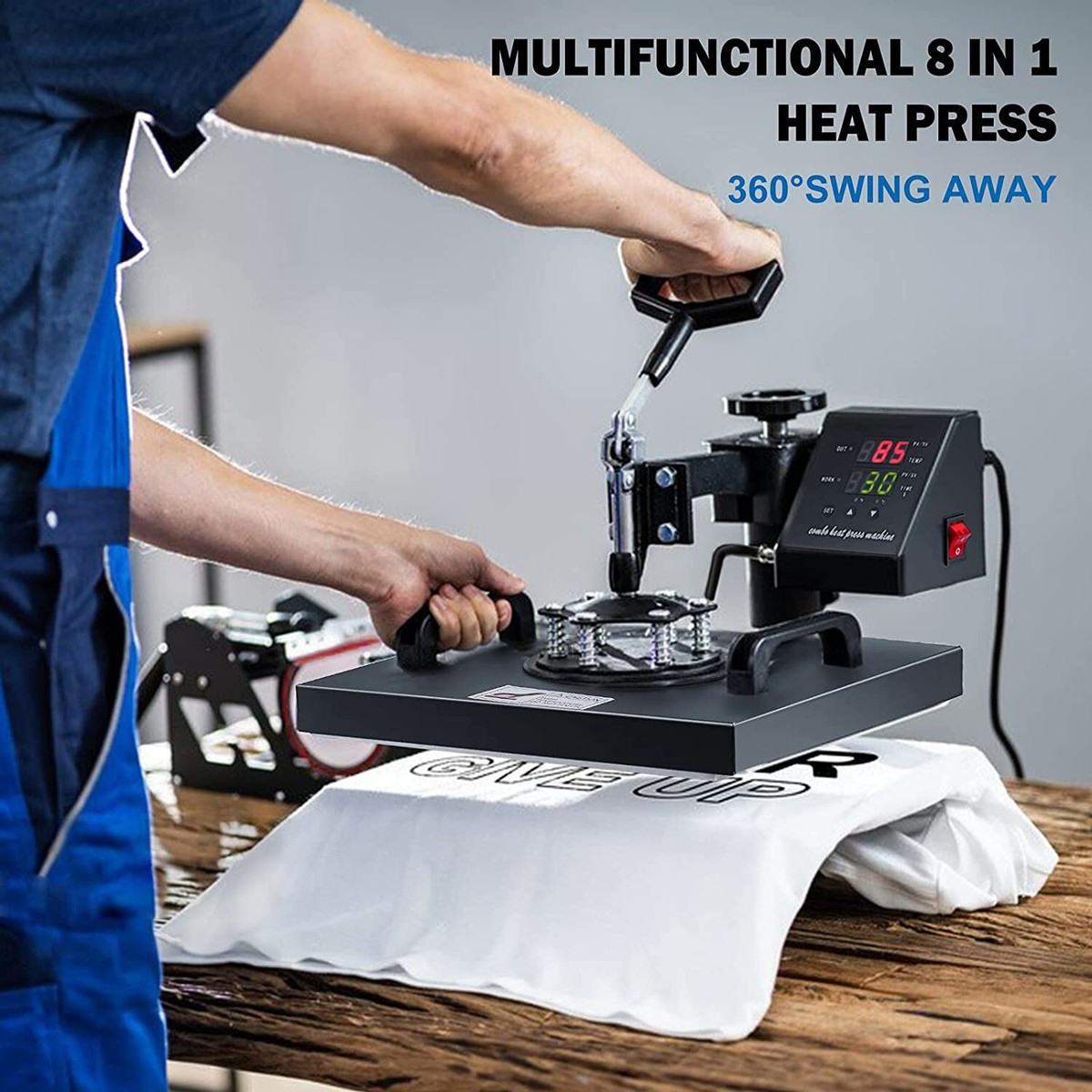 Mstge Heat Press 8 IN 1, Heat Press Machine 15x15 Inch - Foto 5