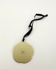 CHANEL Gold Black Color Flower Shape Charm Cocomark CC LOGO Novelty 1.77'