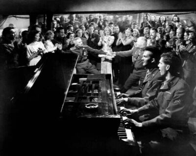 A Foreign Affair Marlene Dietrich Jean Arthur singalong with soldiers 8x10 photo