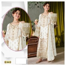 Women Organza Embroidered Work Full Lenght Suit Salawar Eid Special 335z 343z