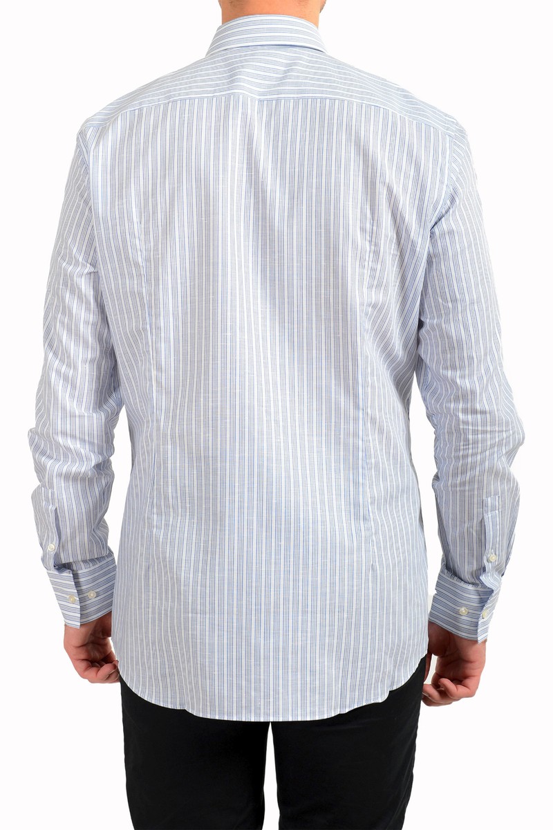 Hugo Boss Men's Jason Multi-Color Slim Fit Striped Linen