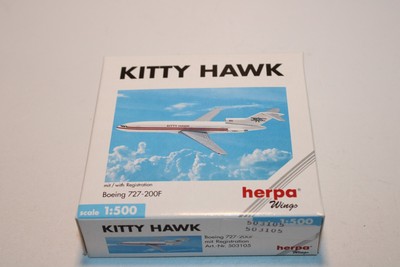 Herpa Wings 1:500 Flugzeug 503105 Boeing 727-200F KITTY HAWK N6834 OVP Etikett