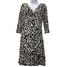 Lauren Ralph Lauren LRL Black and Cream Ruched Dress Size 4