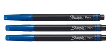 Sharpie Pen Felt Tip Fine Tip Blue Permanent Bold Ink 3/Pk Office School Home