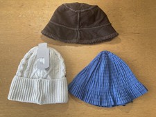 3x Assorted Winter & Summer Hats, Reitmans, OVS, Primark, Cream Brown & Blue
