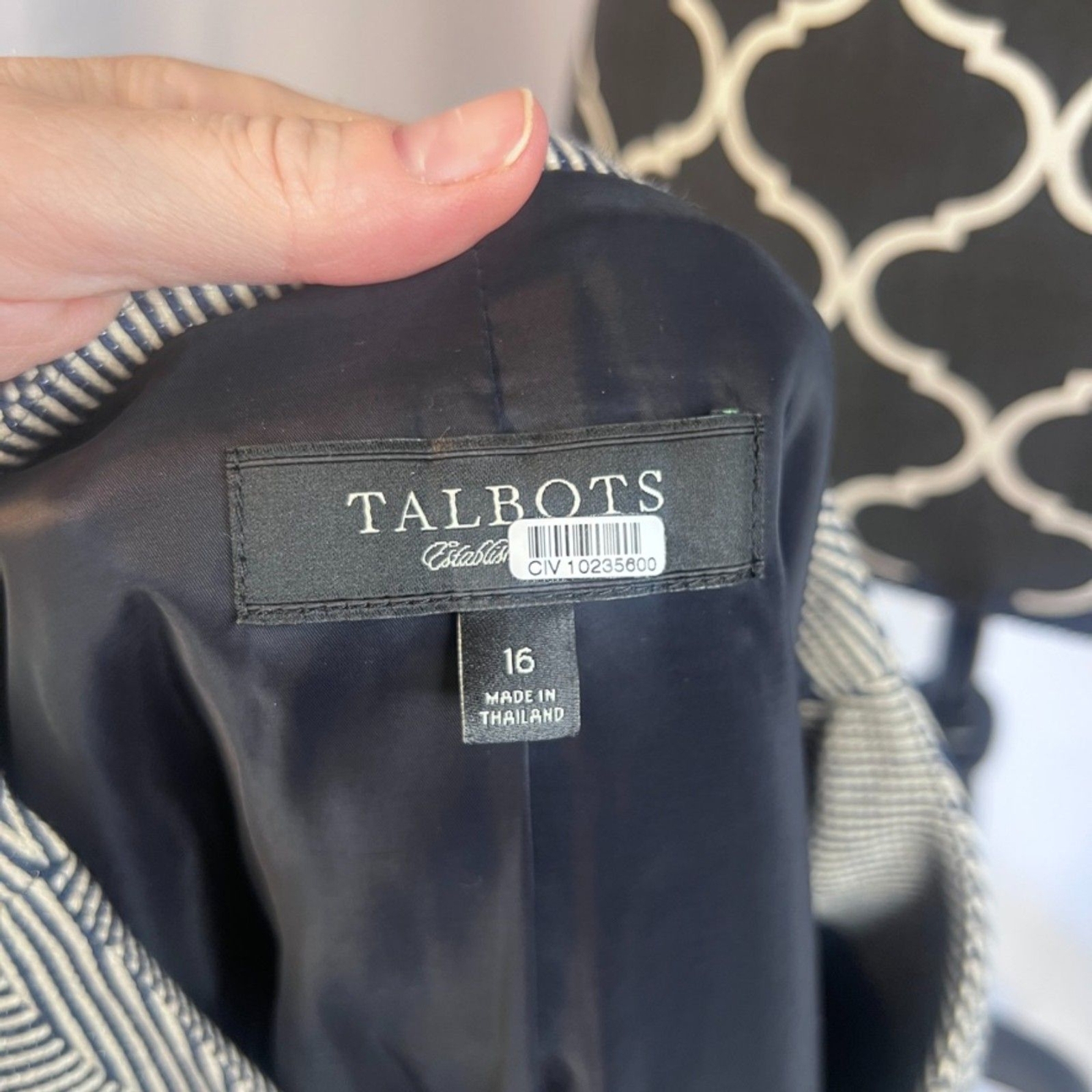 Talbots Striped Single Breasted 4 Button Cotton B… - image 6