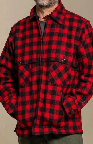Johnson Woolen Mills 450L Double Cape Jac Shirt 3XL Tall Cabot Cheese Red/black image 17