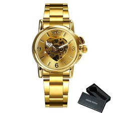 NEW Women's Ladies Luxury Automatic Watch Skeleton Wristwatch UK Stock