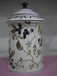 Tracy Porter Vintage Large Canister & Lid 12-1/8" Sage Tea Purple New