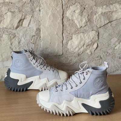 Converse Run Star Hi Motion Gravel Stone Leder Schnürer Sneaker Unisex Herren 44