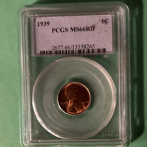 1939 Lincoln Wheat Small Cent PCGS MS66RD Bronze Philadelphia Uncirculated