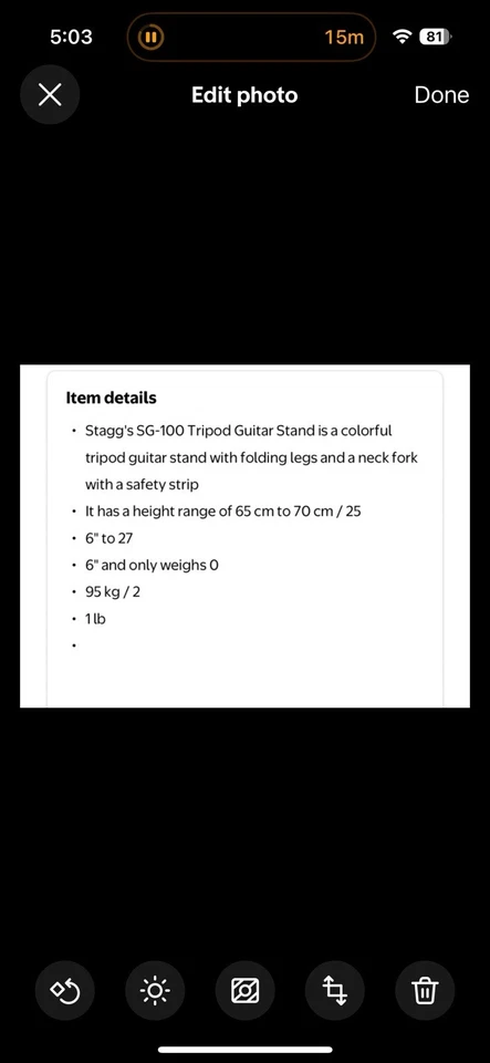 Soporte de guitarra Stagg trípode rojo  Foto 2 de 2