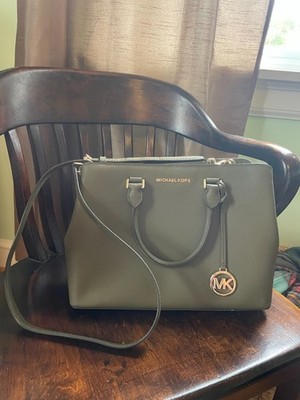 Michael Kors Camille Large Pebbled Leather Purse- Olive Green, Great Condition!