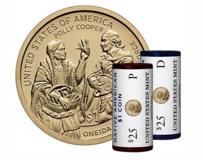 2x 2026 NATIVE AMERICAN ONE DOLLAR $1 COINS POLLY COOPER SACAGAWEA BUNC P&D MINT