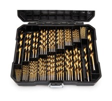 230 PCS Titaium Coated HSS Drill Bit Set, 135&deg; Tip, 3/64&ndash;1/2 In... FA