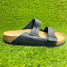Birkenstock Arizona Birko-Flor Womens Size 8 Black Brown Beach Outdoor Sandals
