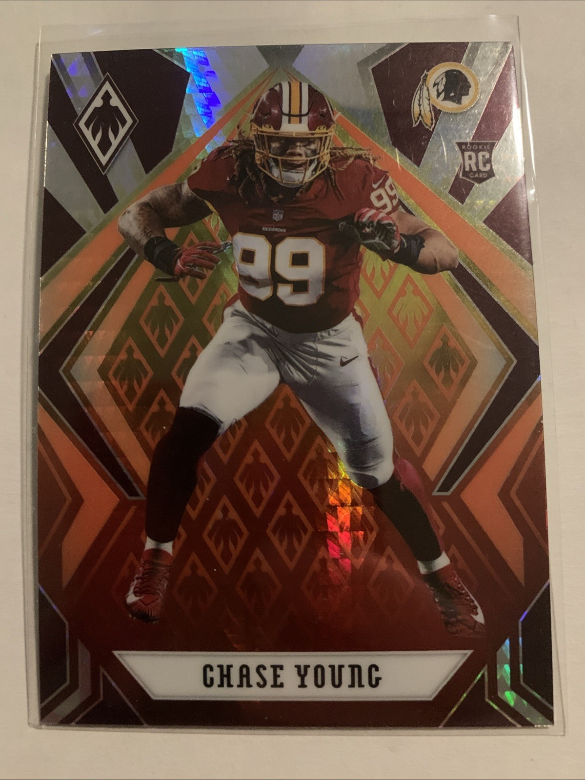 2020 Panini Phoenix Fire Burst Prizm Chase Young Rookie #112 RC Washington
