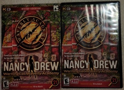 Nancy Drew #21: Warnings at Waverly Academy Two Disc Set PC Game CD Rom Complete