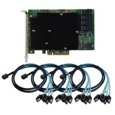 NEW LSI SAS 9300-16I 12GB/S HBA BUS ADAPTER CARD IT Mode 4 SFF-8643 SATA Cable
