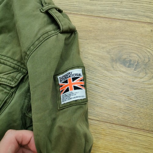 Superdry The Rookie Jacket Mens L Large Green Khaki Utility Army Military Chore - Picture 2 of 11