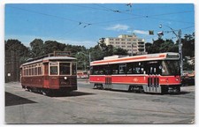 Toronto Streetcar Postcard 1910 Wooden Car & 1977 CLRV Prototype TTC