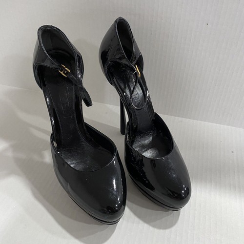 Alexander McQueen Black Patent Leather Platform Heels EU Size 37 - Picture 3 of 16
