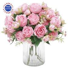 Peony Artificial Flowers 2PCS Light Pink Silk Peonies Bouquet MARTINE MALL Packs