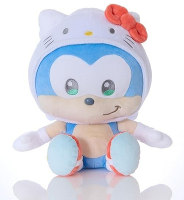 SEGA FAVE SONIC & FRIENDS Sonic Hello Kitty Sanrio Plush Doll Medium Rare JP New