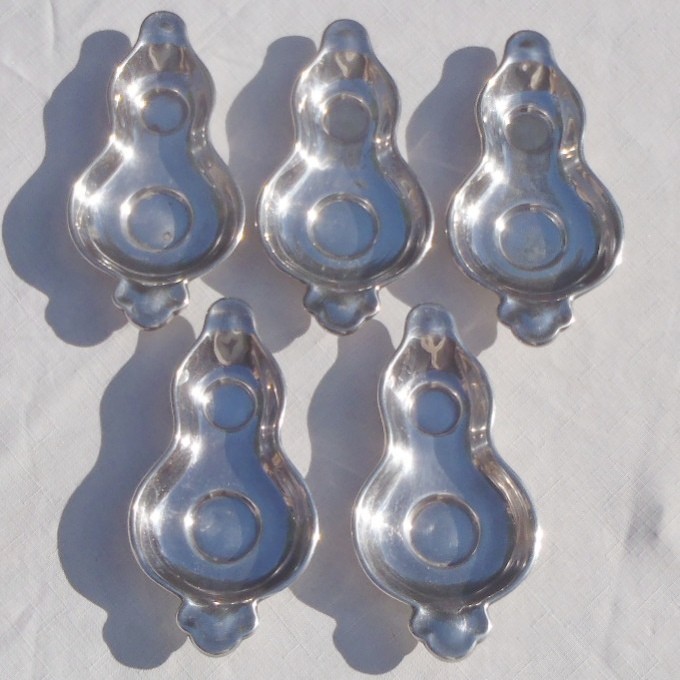 Vintage Set of 5 MAPPIN & WEBB'S Princes Plate SALT & PEPPER TRAYS? WI 5975