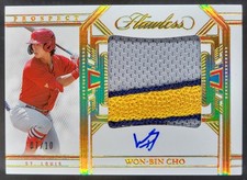 2024 Panini Flawless Won-Bin Cho Prospect Patch Auto Gold /10 Cardinals BH5