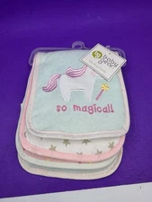 NEW Baby Gear Baby Girl Animal Purple Cotton Drool Baby Bib, 3 Pack