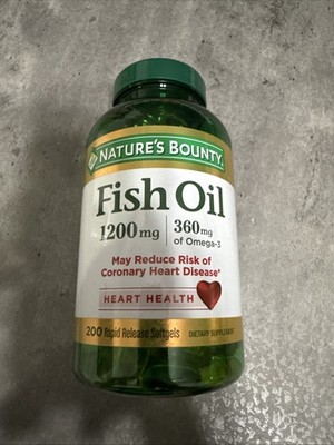Nature s Bounty Fish Oil 1200mg 360mg of Omega-3 200 Rapid Release Softgels