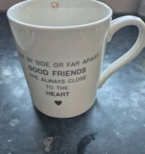 Tazza Lily Loves da transomnia bianca con versi 'Side By Side Good Friends' unu