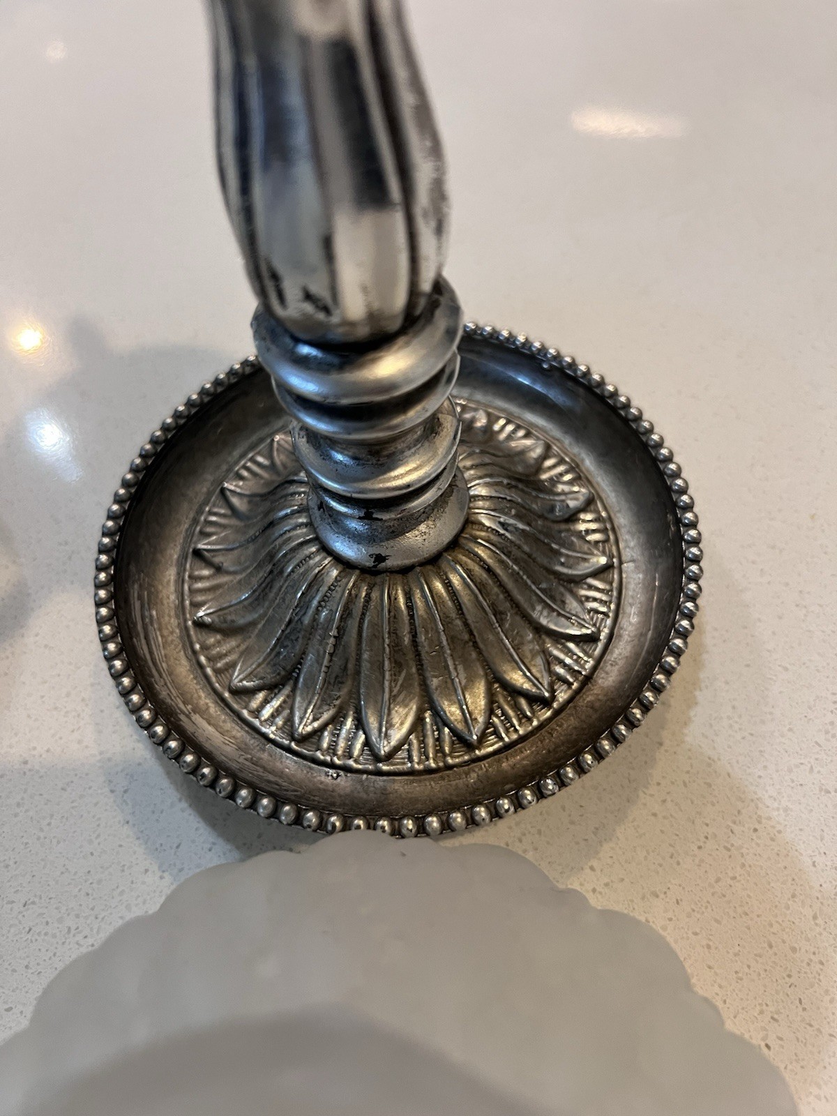 Vtg Villy Silver Candle Holder Frosted Glass Shade Hurricane Lamp Set Of 2