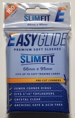 1 Pack of 100 Shellz Easy Glide Soft Penny Sleeves SlimFit Cut Corners