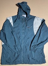 VTG 1990s Nike Windbreaker Jacket - Full-zip, Hooded - Small - Tan/Forrest Green