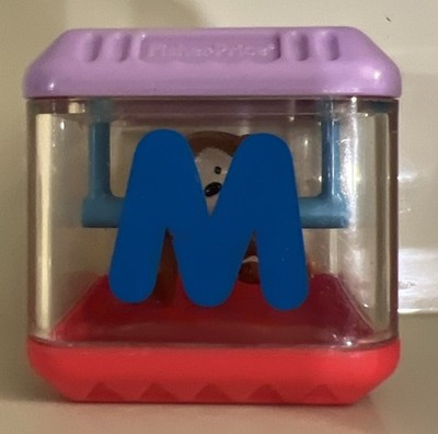 VINTAGE FISHER PRICE PEEK A BLOCKS SENSORY REPLACEMENT BLOCK LETTER M MONKEY
