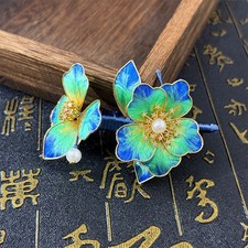 Handmade Velvet Flower Hair Clip Traditional Style Hair Accessory New Gift
