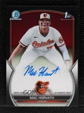 2023 Bowman Draft Chrome Prospect Black Refractor 67/75 Mac Horvath Auto 1dh2