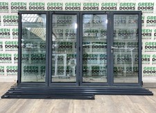 GREY ALUMINIUM BI-FOLDING DOORS ORIGIN ANTHRACITE EXTERNAL EXTERIOR GLAZED