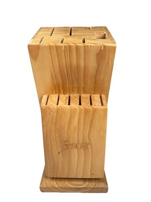 Oster 13 Slot Swivel Base Oak Knife Block Holder Countertop Wood Preowned Clean