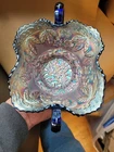 Pretty & Scarce Fenton Carnival Glass Blue Illusion Pattern Bonbon