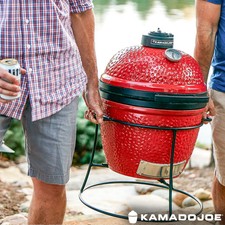 Image of Kamado Joe Junior 13.5” Ceramic BBQ Grill Portable Charcoal with Cover