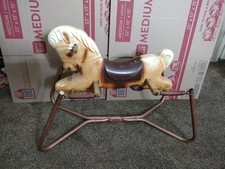 Vintage Wonder Horse Children's Rocking Spring Ride-On Carousel Pony with Stand