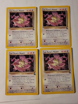 Pokemon - Team Rocket's Meowth - WOTC Black Star Promo #18 - Lot Of 4.