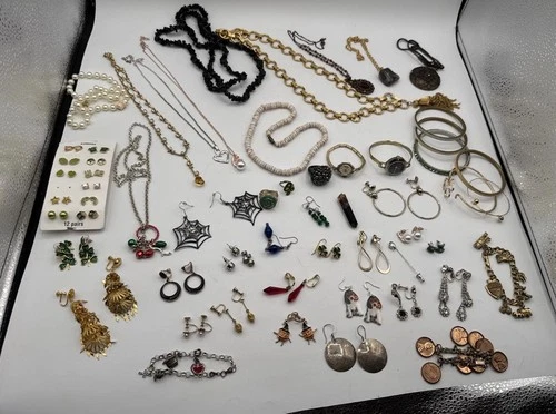 Vintage & Modern  Jewelry Lot Including Costume Gold and Silver Tone