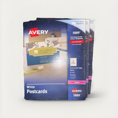 Avery White PostCards Avery 5889  4  x 6  Print To Edge 240 Cards 120 Sheets X3